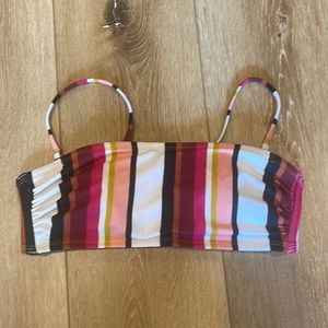 Striped bandeau bikini top